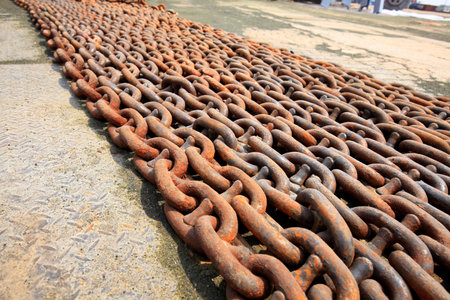 Vintage style, old rusty steel chain