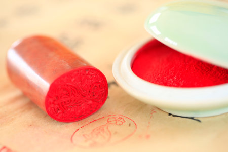 Chinese stone sealのeditorial素材