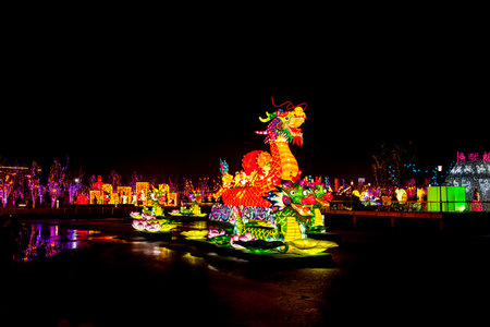 dragon at chinese lantern festivalのeditorial素材