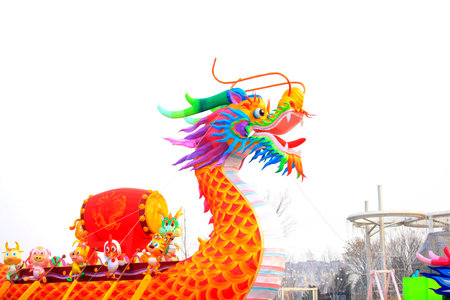 dragon at chinese lantern festivalのeditorial素材