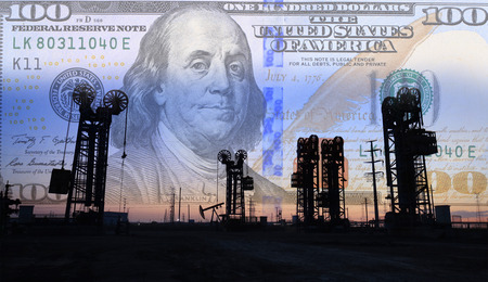 The dollar are on the table, close-upの写真素材