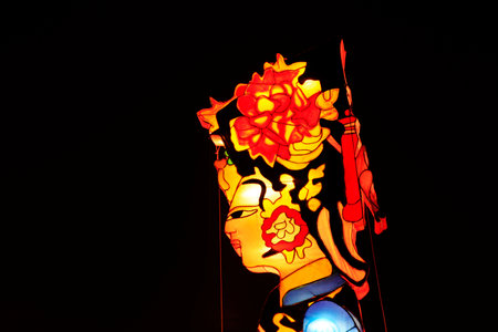 Peking Opera character lanternのeditorial素材