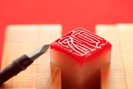 Chinese stone sealのeditorial素材