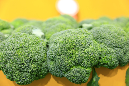 Broccoli on the market close-upの写真素材