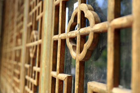 Windows of ancient Chinese architecture, close-upの写真素材