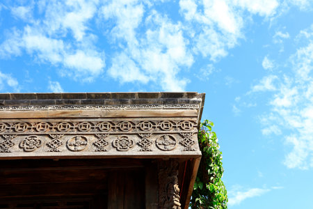 Ancient Chinese architecture in Beijing, close-up