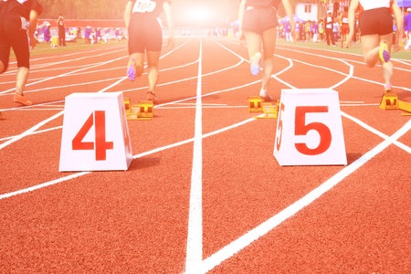 Sports meeting, the athlete sprint startのeditorial素材