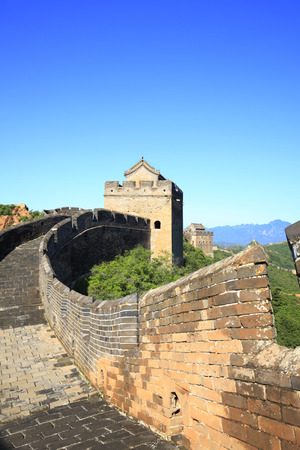 The Great Wall is under the blue sky and white cloudsの写真素材