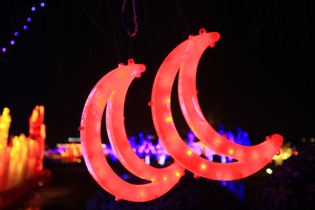 Chinese festive lantern at nightの写真素材