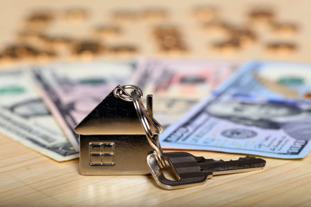 House model, the key and the dollar