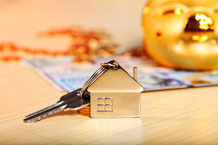 House model, the key and the dollar