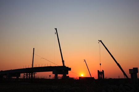 The bridge under constructionのeditorial素材