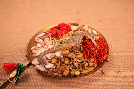 Traditional Chinese medicine, Studio shooting, close-upの写真素材