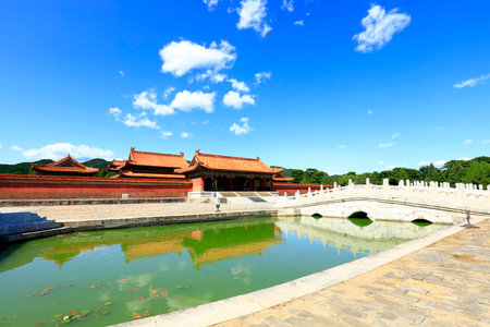 Ancient architecture scenery in Eastern Royal Tombs of the Qing Dynasty, Zunhua, Hebei Province, china.のeditorial素材