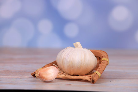 A close-up of garlic