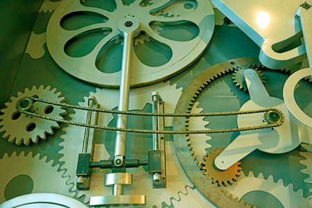 Gear on industrial equipment, close-up