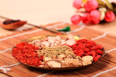 Traditional Chinese medicine, Studio shooting, close-upの写真素材