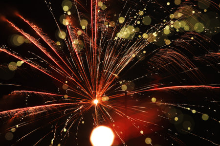 Colorful firework with bokeh background