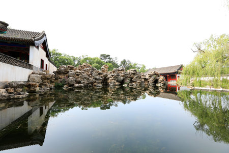Chinese classical garden, Ancient Chinese garden architecture south of the Yangtze Riverのeditorial素材