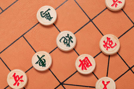 Chinese chess, Chinese chess is a traditional Chinese chess games, close-upの写真素材