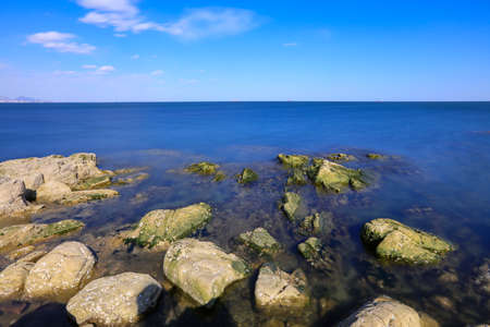 Seaside scenery, the sea under the blue sky.の写真素材