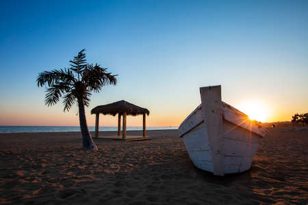 Evening view by the sea, sunset by the seaの写真素材