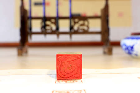 Chinese stone seal, China's traditional arts and craftsの写真素材