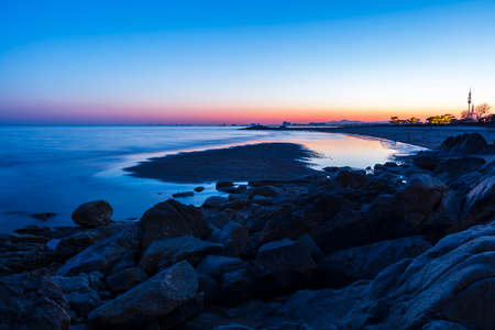 Evening view by the sea, sunset by the seaの写真素材