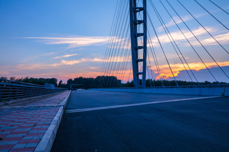 The bridge in the evening, beautiful sunset glow