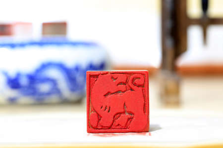 Chinese stone seal, China's traditional arts and craftsの写真素材