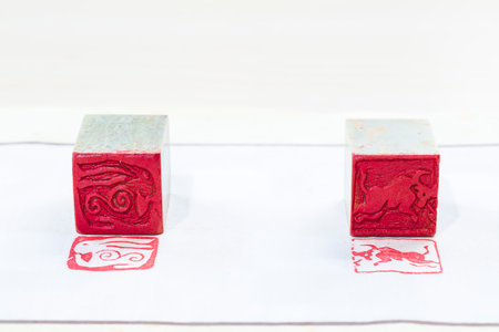Chinese stone seal, China's traditional arts and craftsの写真素材