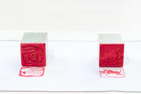 Chinese stone seal, China's traditional arts and craftsの写真素材