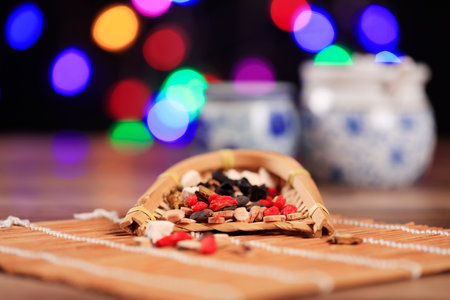 Traditional Chinese medicine, Studio shooting, close-upの写真素材