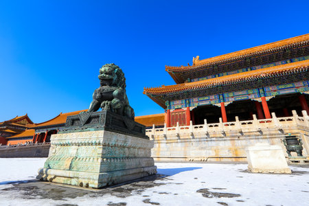 The Forbidden City (Palace Museum) in China, China's building of Beijing the imperial palaceのeditorial素材