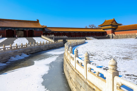 The Forbidden City (Palace Museum) in China, China's building of Beijing the imperial palaceのeditorial素材