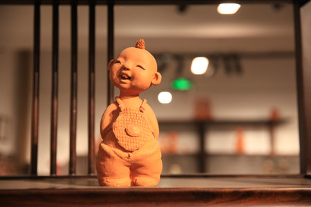 China clay sculpture, Handmade clay figurines from Chinaの写真素材