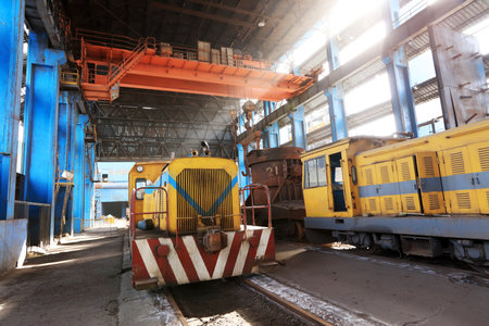 The workshop and equipment of the steel mill, Abandoned steel plant equipmentの写真素材