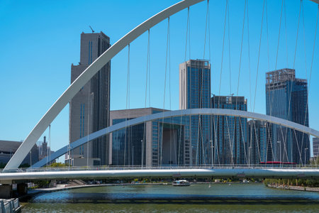Cityscape of Tianjin, China, City view of Tianjin, Chinaの写真素材