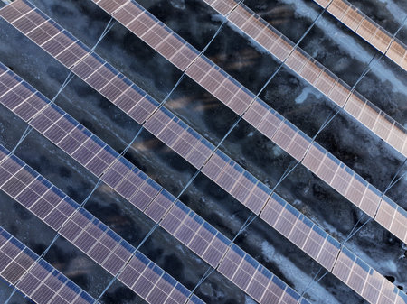 Solar photovoltaic panels on the water, solar photovoltaic system, photovoltaic power system