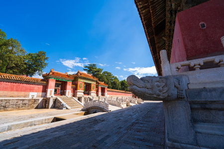 China in the qing dynasty emperor mausoleum, clear dongling, ancient chinese architectureの写真素材