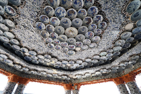 Tianjin, China - July 25, 2024 : Porcelain House, also known as China house, is a contemporary museum of pottery and antiques in Tianjin, China. One of the most distinctive museums in the world. China Tianjin porcelain house characteristic building, art buildingの写真素材
