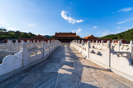 China in the qing dynasty emperor mausoleum, clear dongling, ancient chinese architectureの写真素材