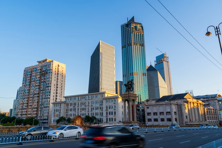 Cityscape of Tianjin, China, City view of Tianjin, Chinaの写真素材