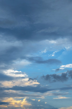 Atmospheric nightfall cloudscape. sky background.