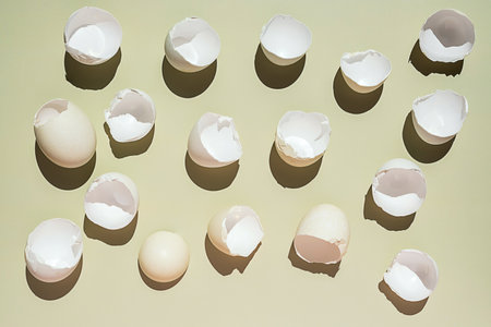 Empty broken eggshell layout.の写真素材