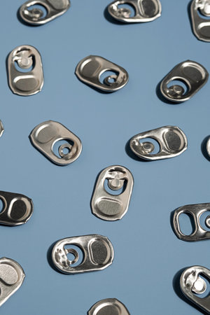 Ring pull tabs for open of drinking can.の写真素材