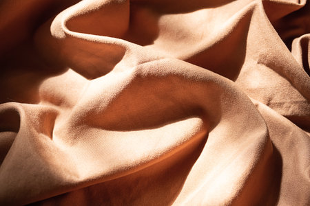 Brown textile background. Fabric texture.の写真素材