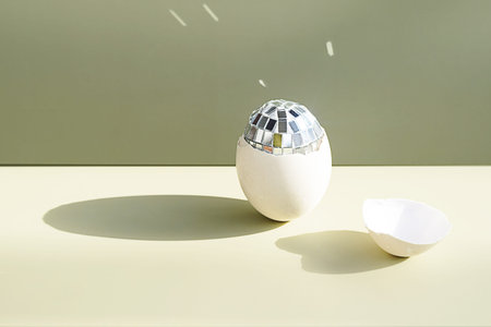 Twinkling easter egg. Creative easter concepts.の写真素材