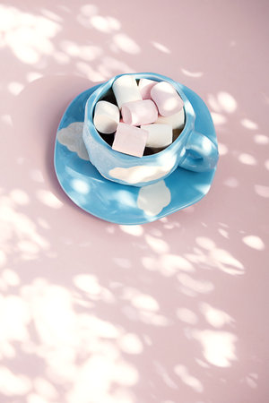 Hot chocolate with marshmallows.の写真素材