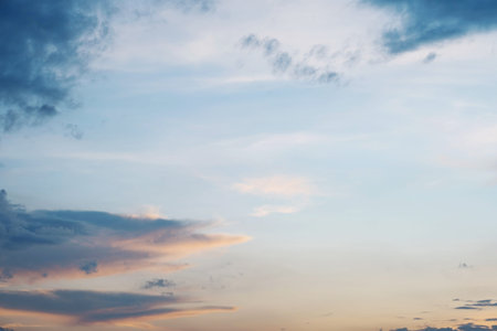 Dreamy sunset skyscape. Evening sky.